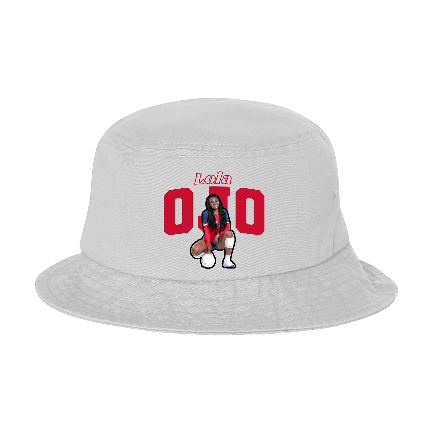 Bucket Cap — Name Arch in White