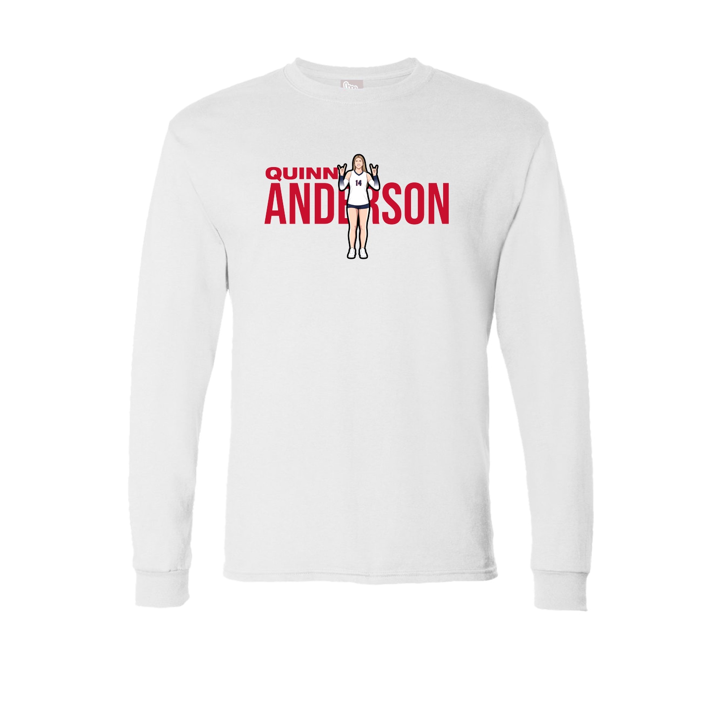 Long Sleeve Tee — Player Name in White