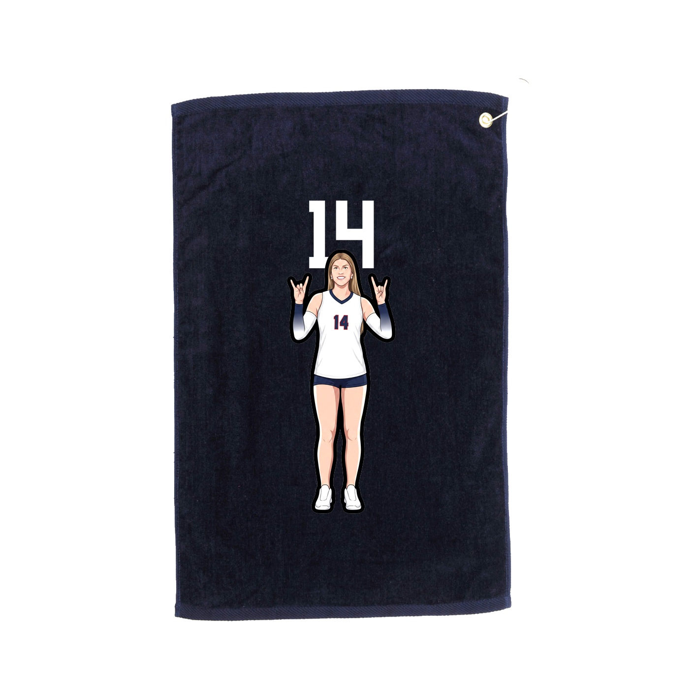 Golf Towel — Number Top in Navy