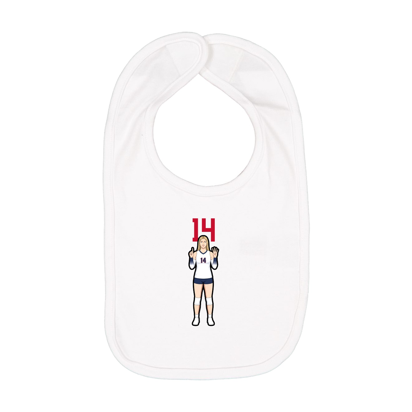 Infant Bib — Number Top in White