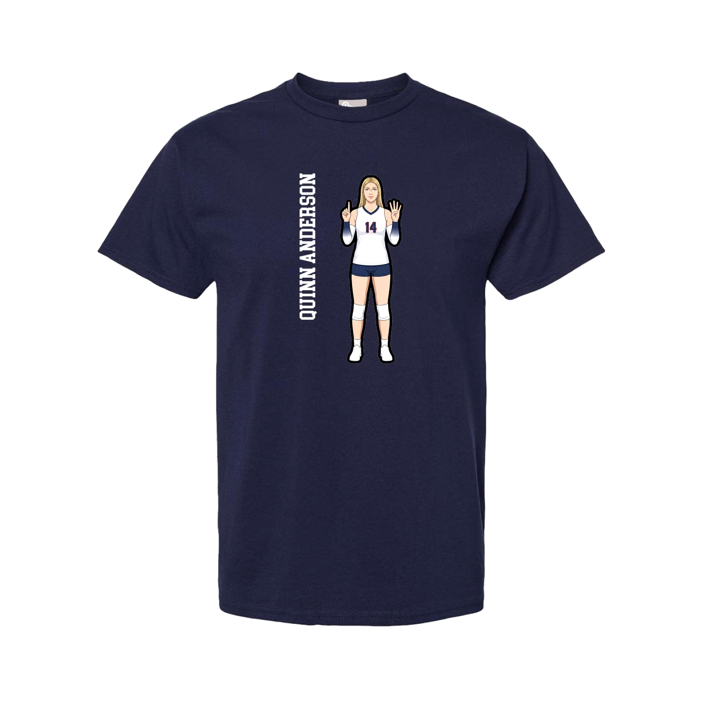 Tee — Name Vertical in Navy