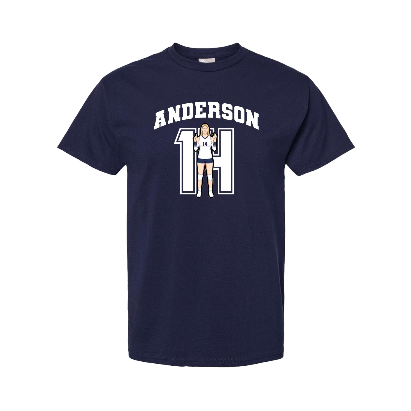 Youth Tee — Number in Navy