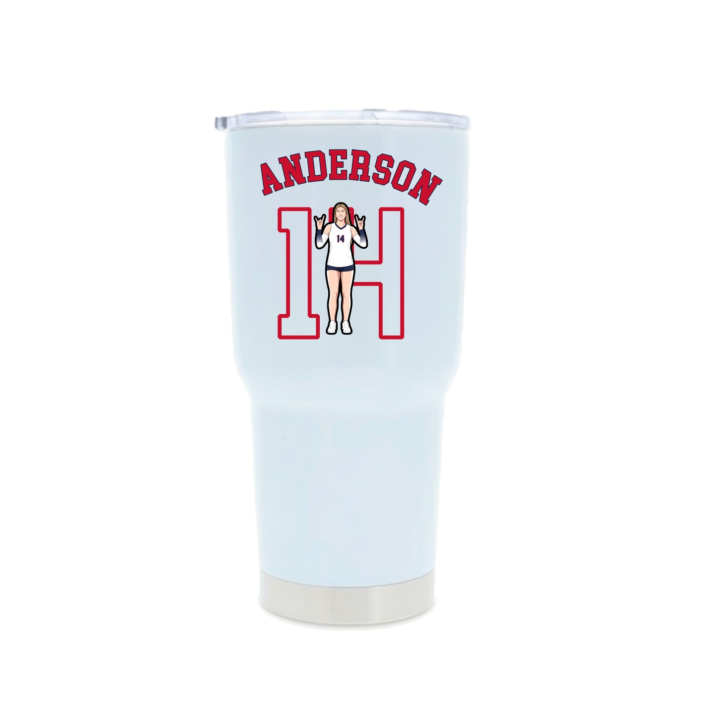 30oz Stainless Steel Tumbler — Shirsey Arch in White
