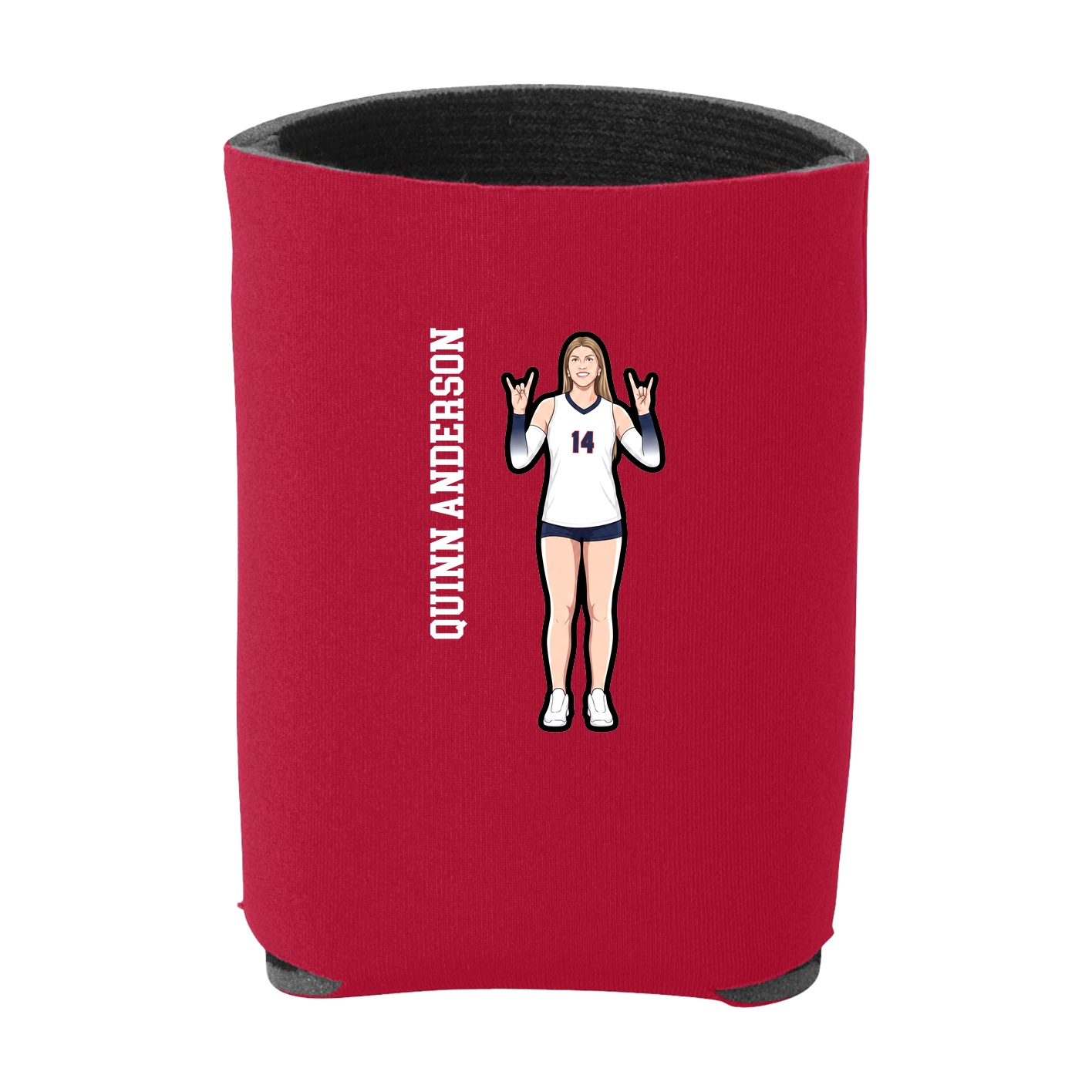 Can Holder — Name Vertical in Red