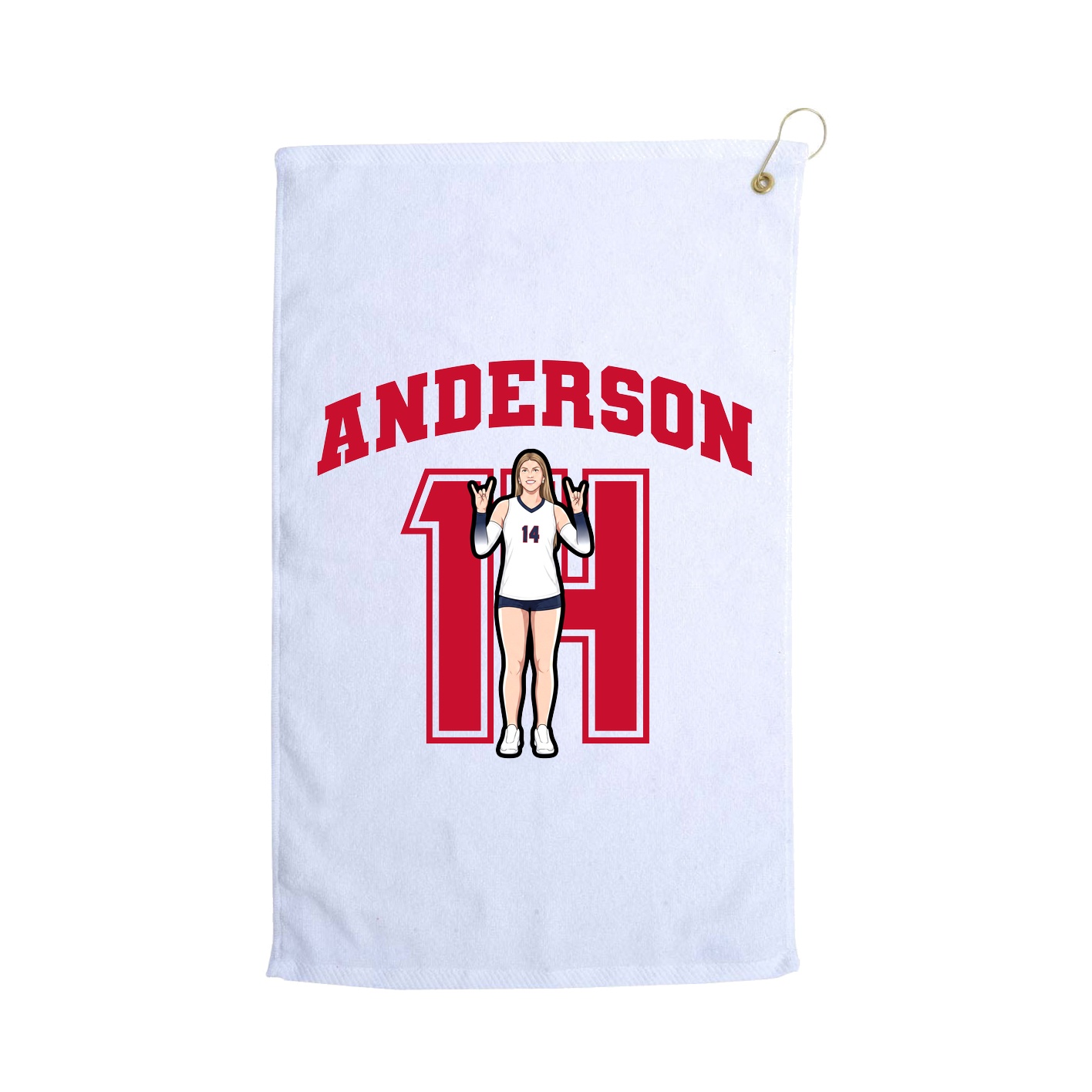 Golf Towel — Number in White