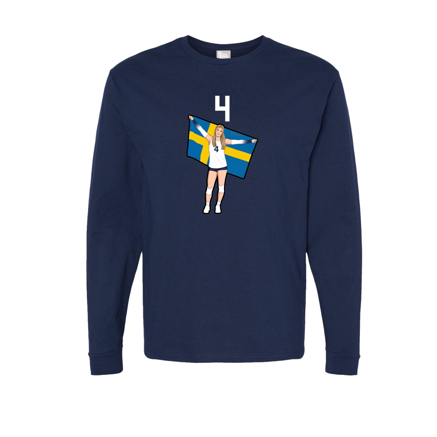 Long Sleeve Tee — Number Top in Navy