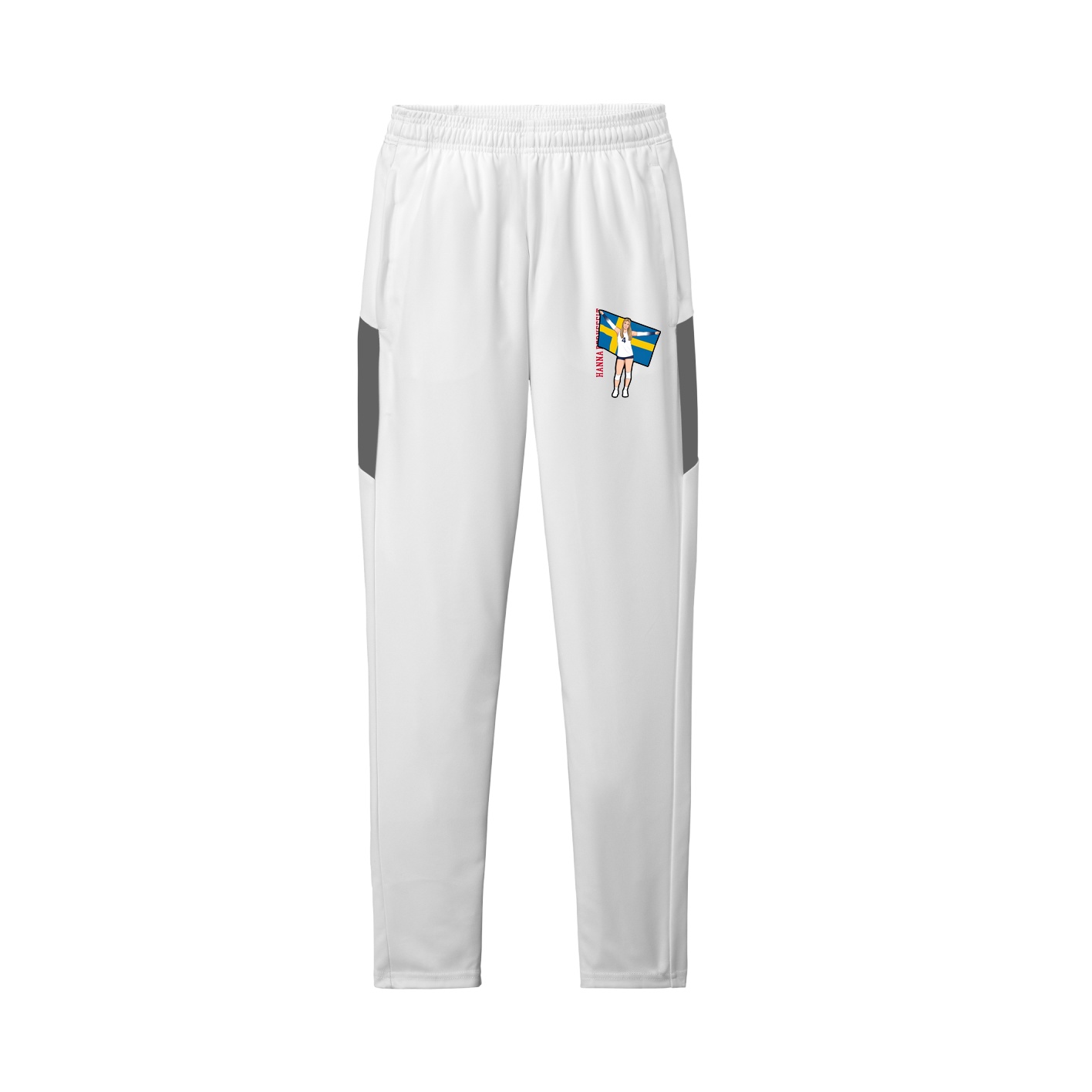 Team Travel Pant — Name Vertical in White/Grey