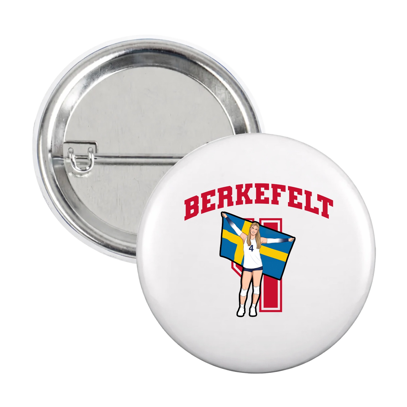 Game Day Button — Number in White