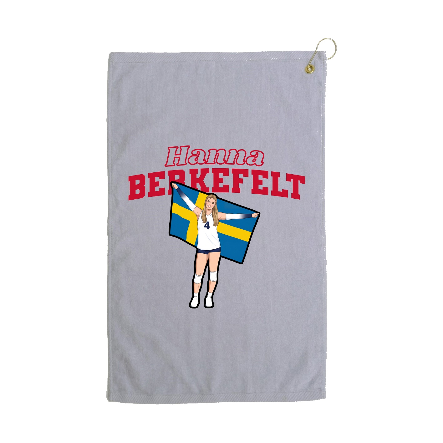 Golf Towel — Name Arch in Grey