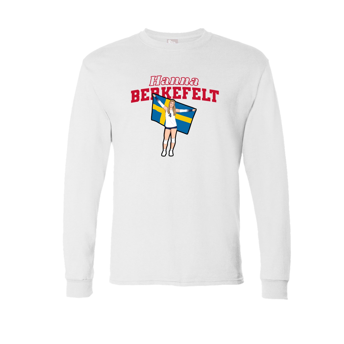 Long Sleeve Tee — Name Arch in White
