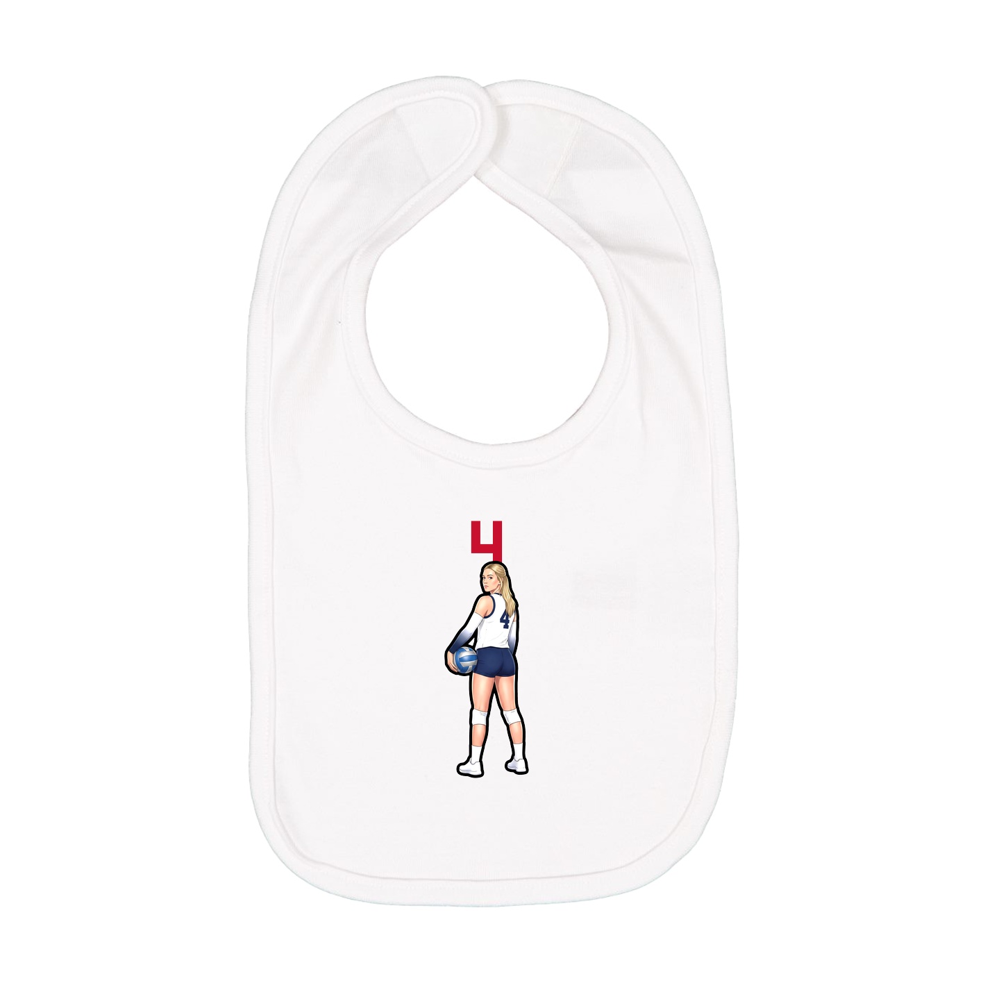 Infant Bib — Number Top in White