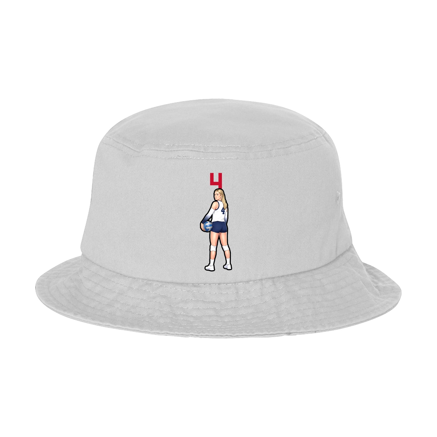 Bucket Cap — Number Top in White