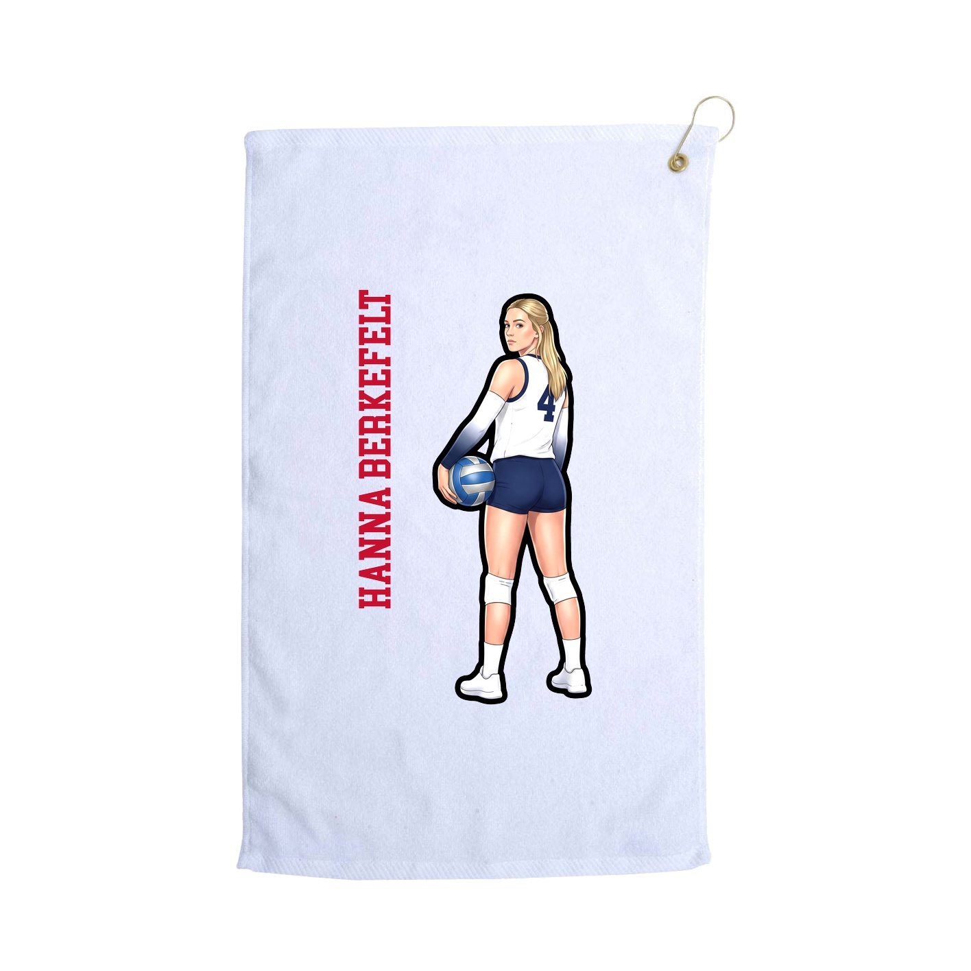 Golf Towel — Name Vertical in White