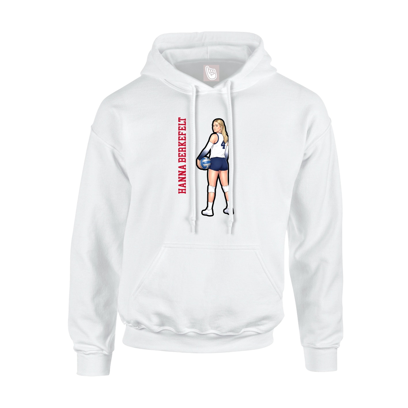 Youth Hoodie — Name Vertical in White