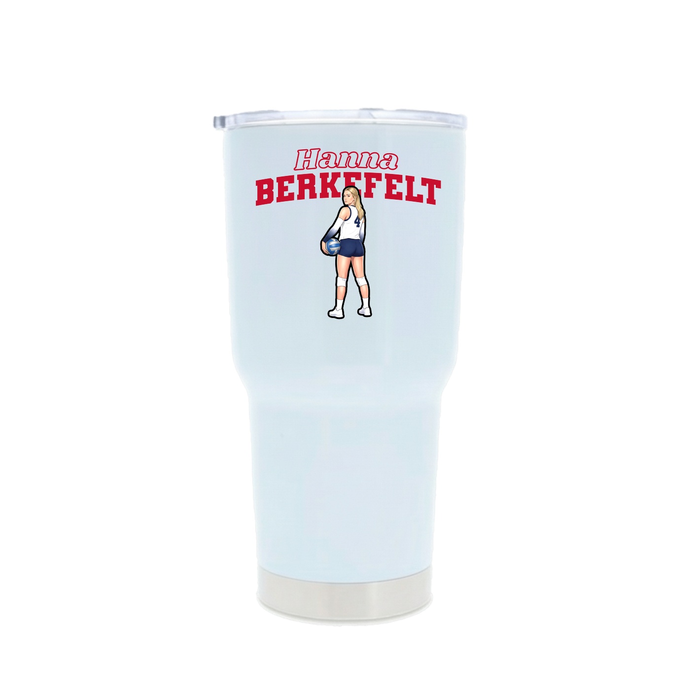 30oz Stainless Steel Tumbler — Name Arch in White