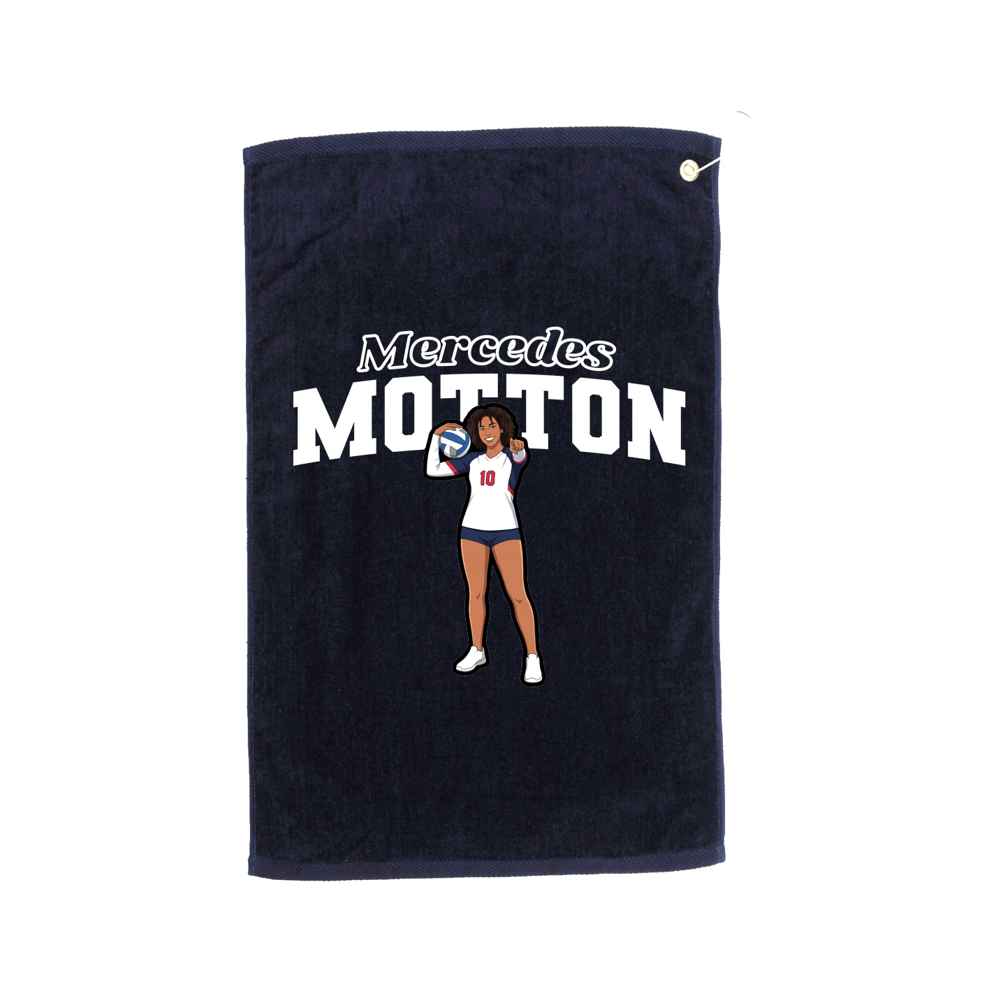 Golf Towel — Name Arch in Navy