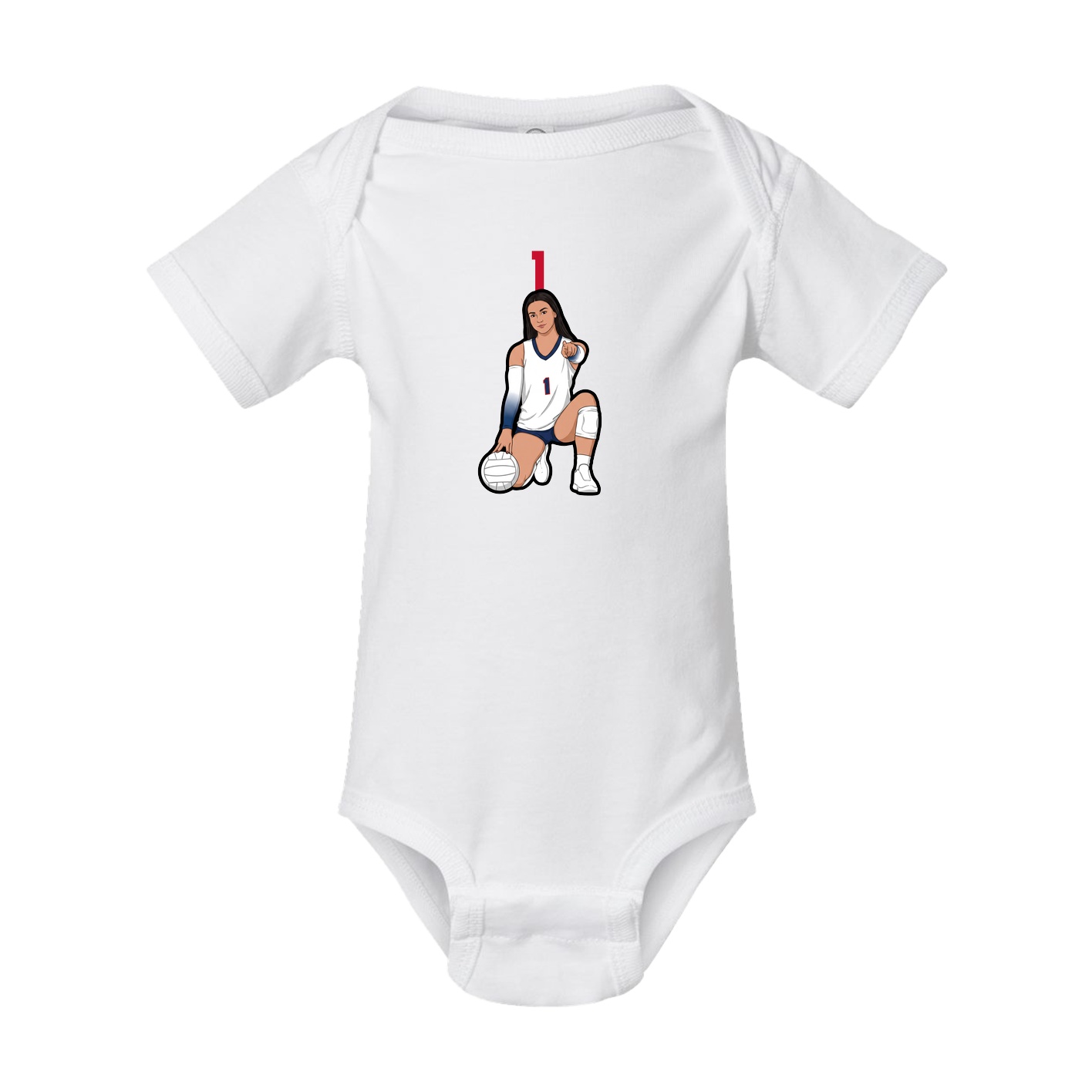 Baby Onesie — Number Top in White