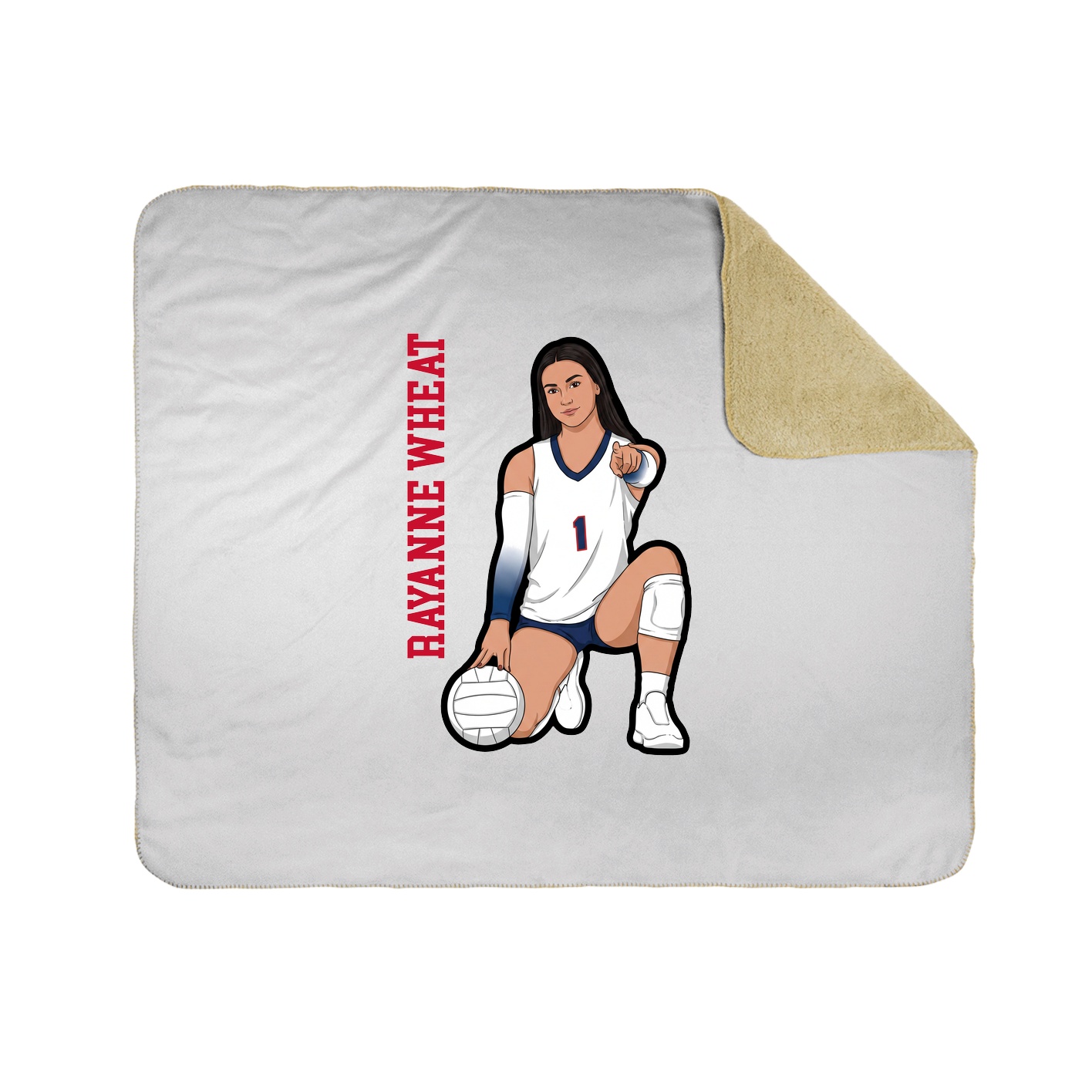 Throw Blanket — Name Vertical in White