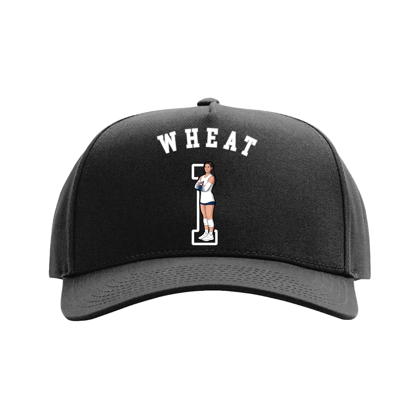 Full Fabric Five-Panel Champ Cap — Shirsey Arch in Black