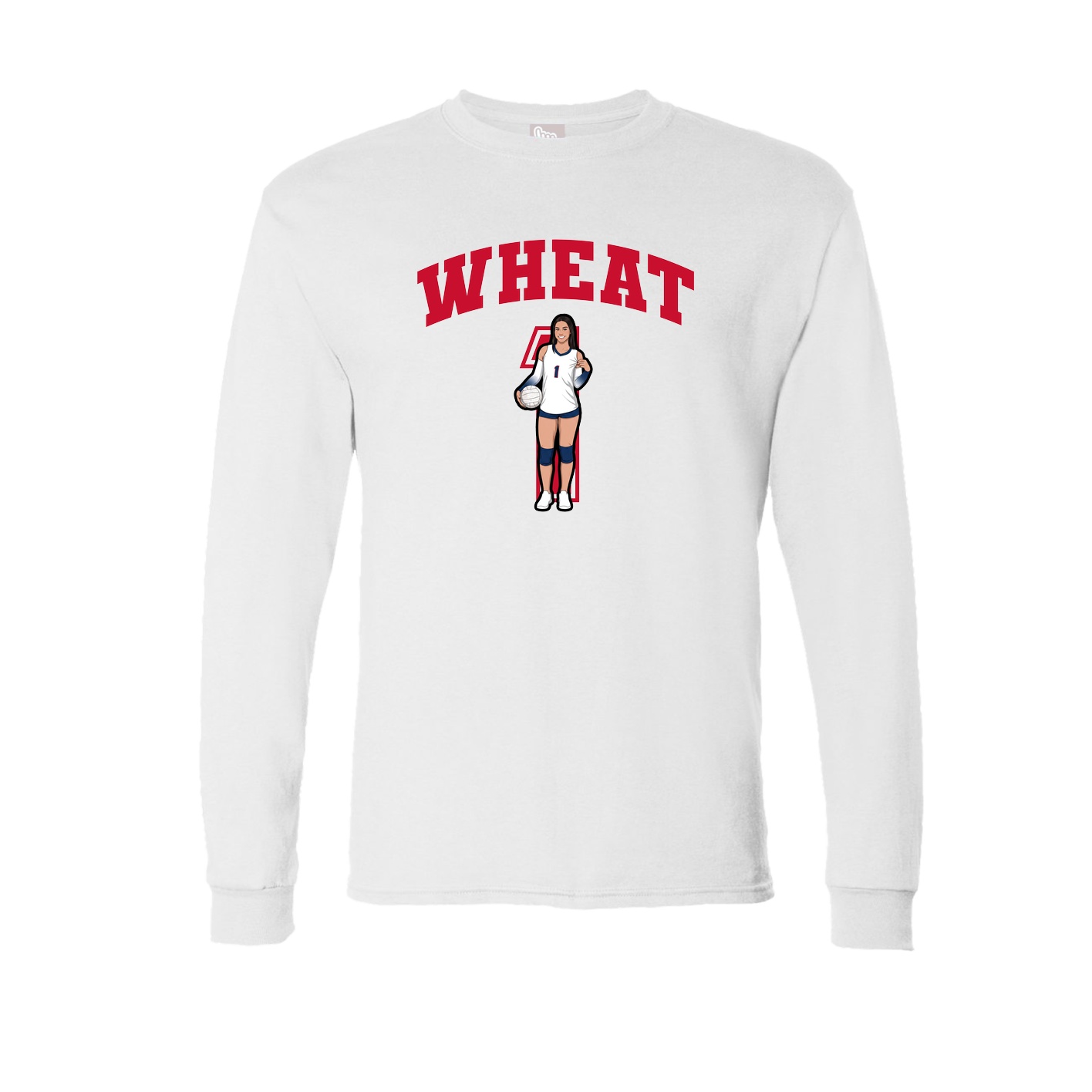 Long Sleeve Tee — Number in White