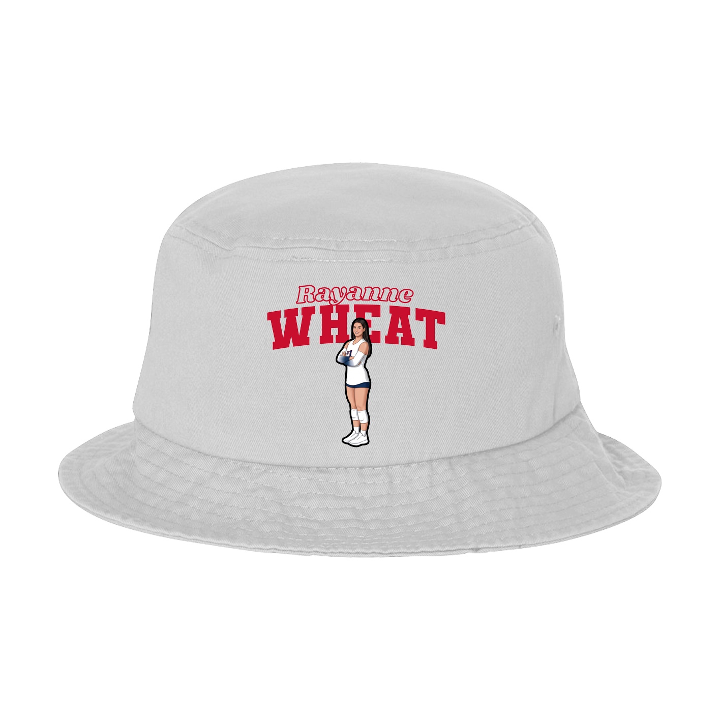 Bucket Cap — Name Arch in White