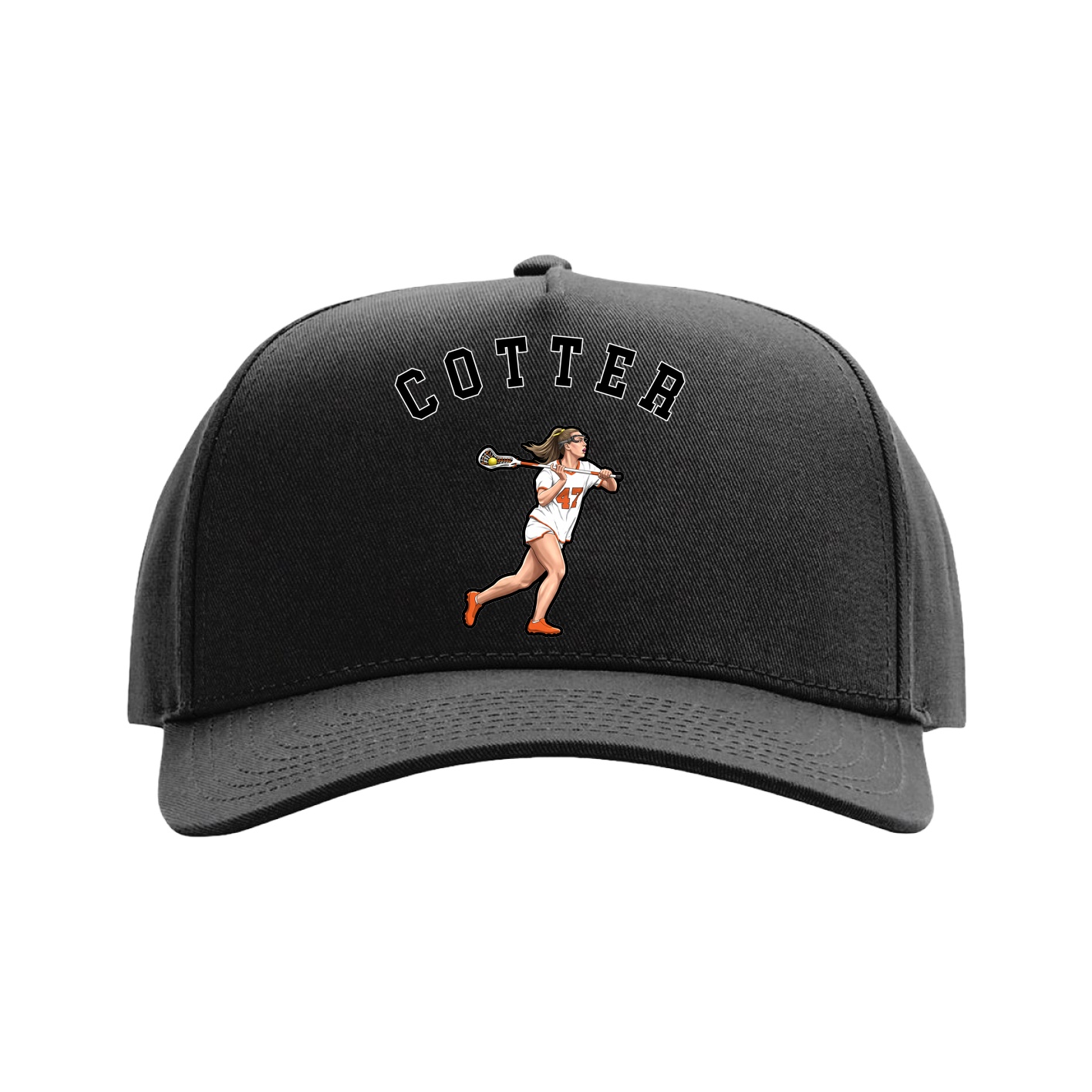 Full Fabric Five-Panel Champ Cap — Shirsey Arch in Black