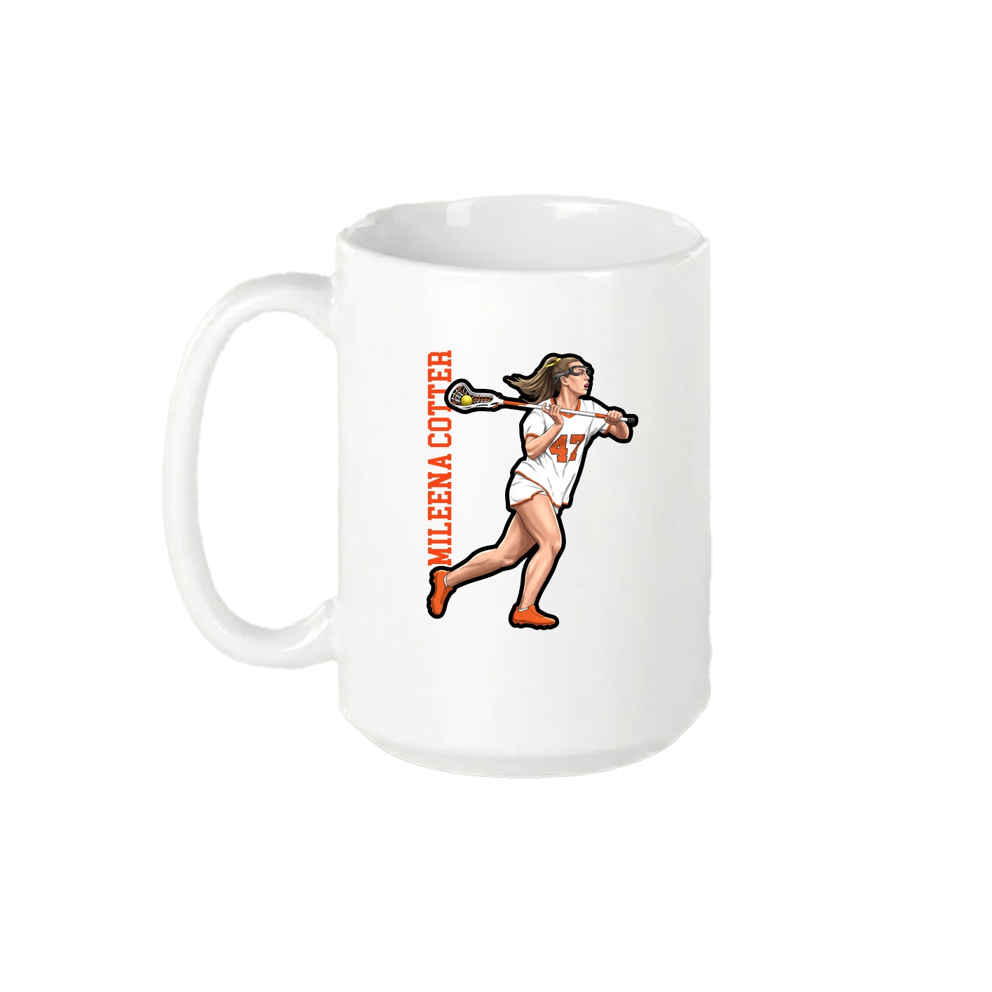 15oz Coffee Mug — Name Vertical in White