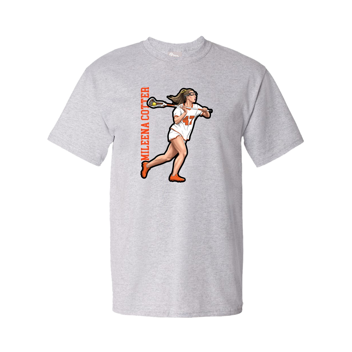 Tee — Name Vertical in Grey