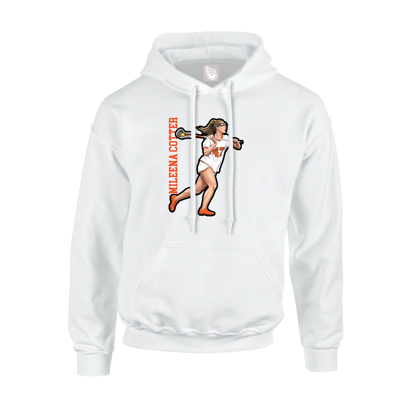 Youth Hoodie — Name Vertical in White