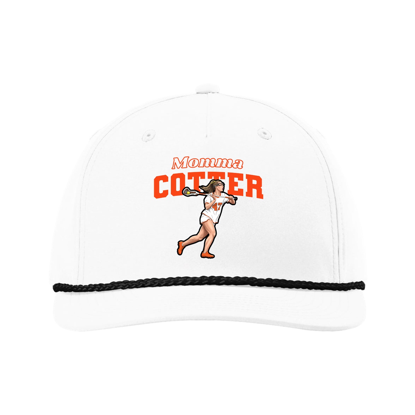 Five-Panel Classic Rope Cap — Mothers Day Block in White