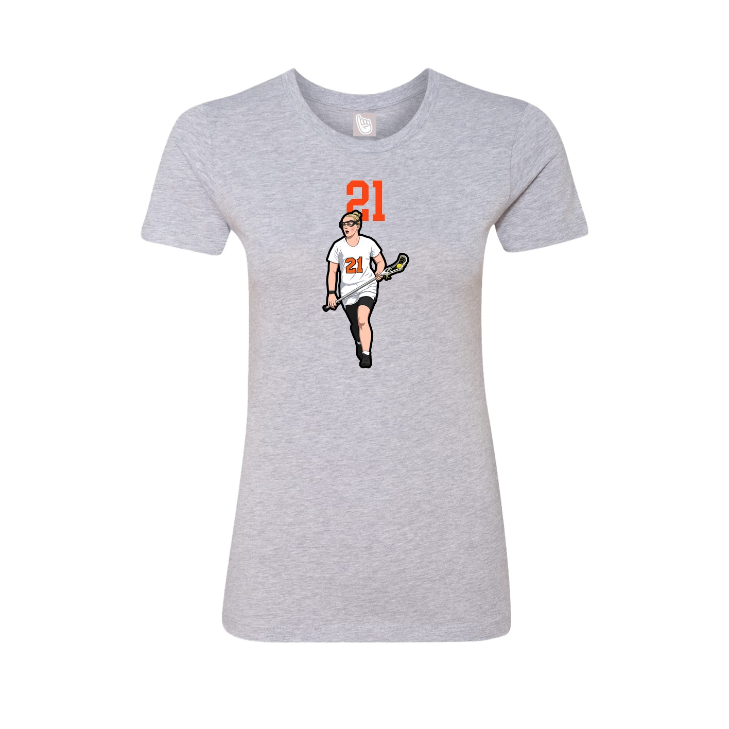 Fitted Women's Tee — Number Top in Grey