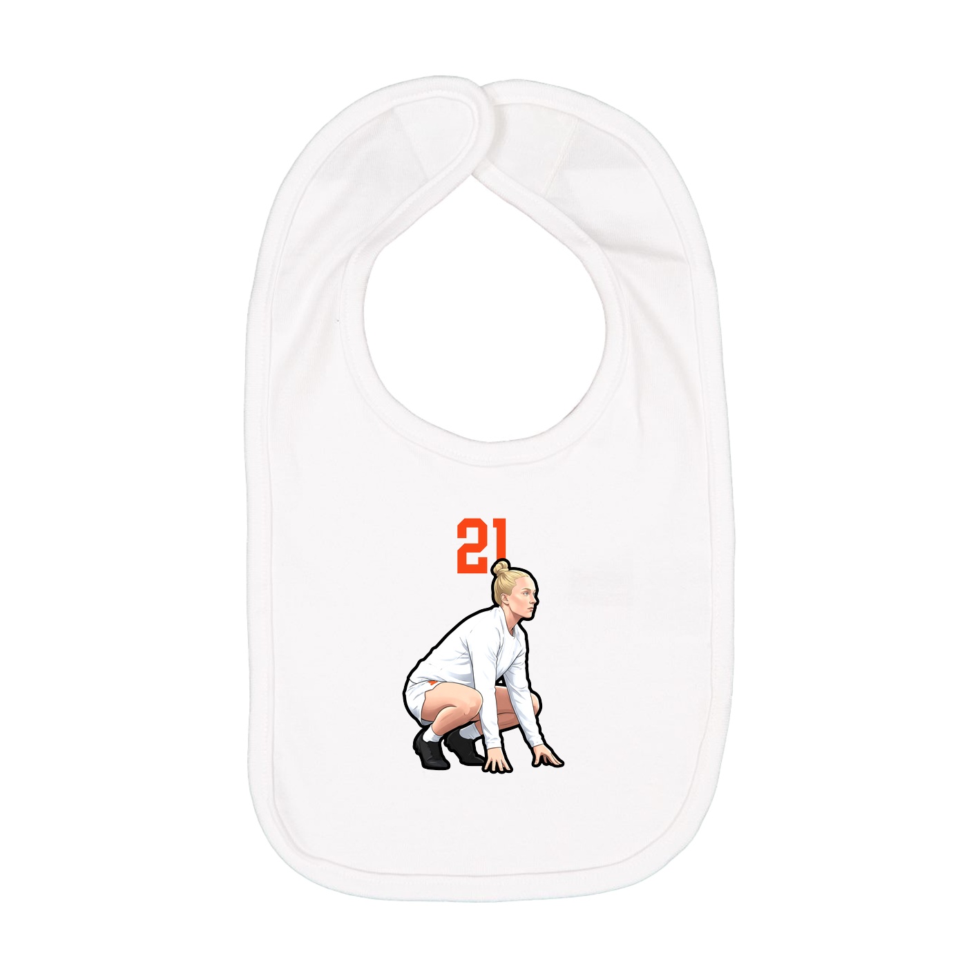 Infant Bib — Number Top in White
