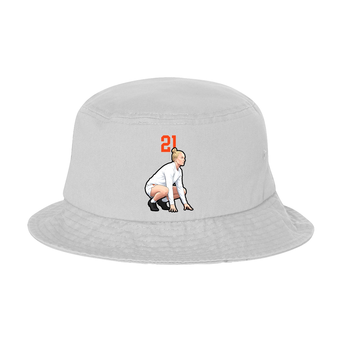 Bucket Cap — Number Top in White