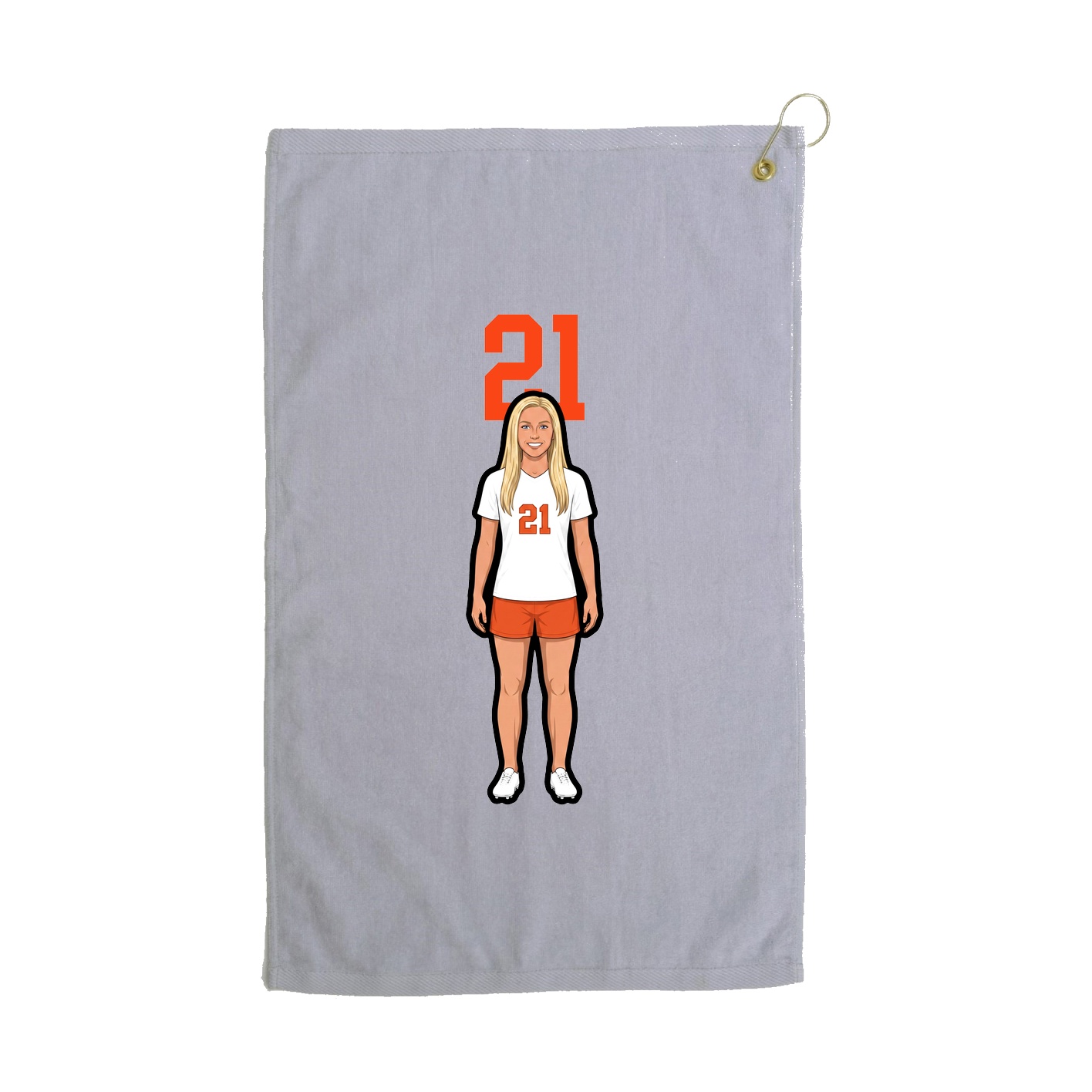 Golf Towel — Number Top in Grey