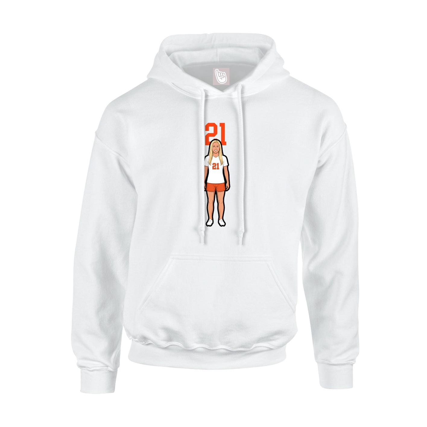 Hoodie — Number Top in White