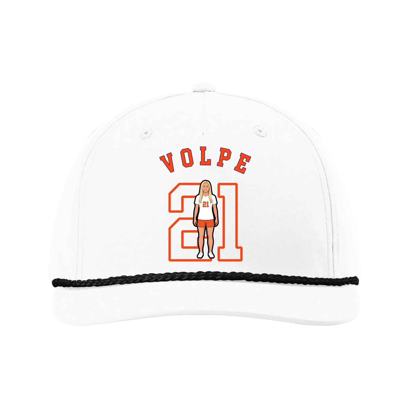 Five-Panel Classic Rope Cap — Shirsey Arch in White