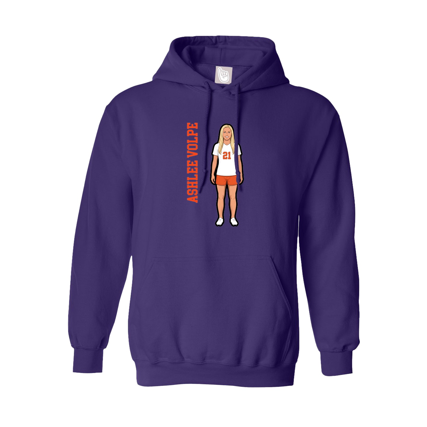 Youth Hoodie — Name Vertical in Purple