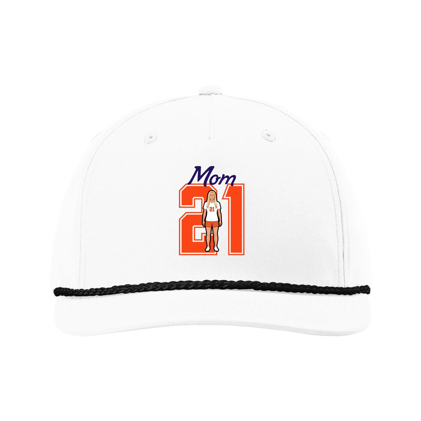 Five-Panel Classic Rope Cap — Mothers Day Shirsey in White