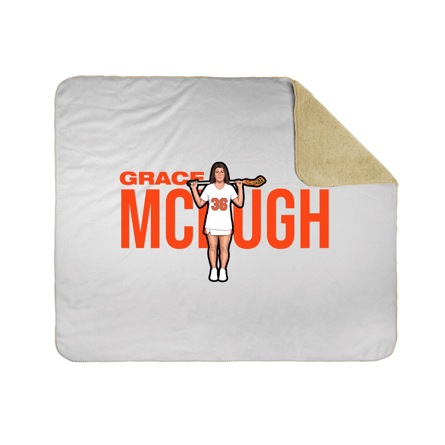 Throw Blanket — Player Name in White
