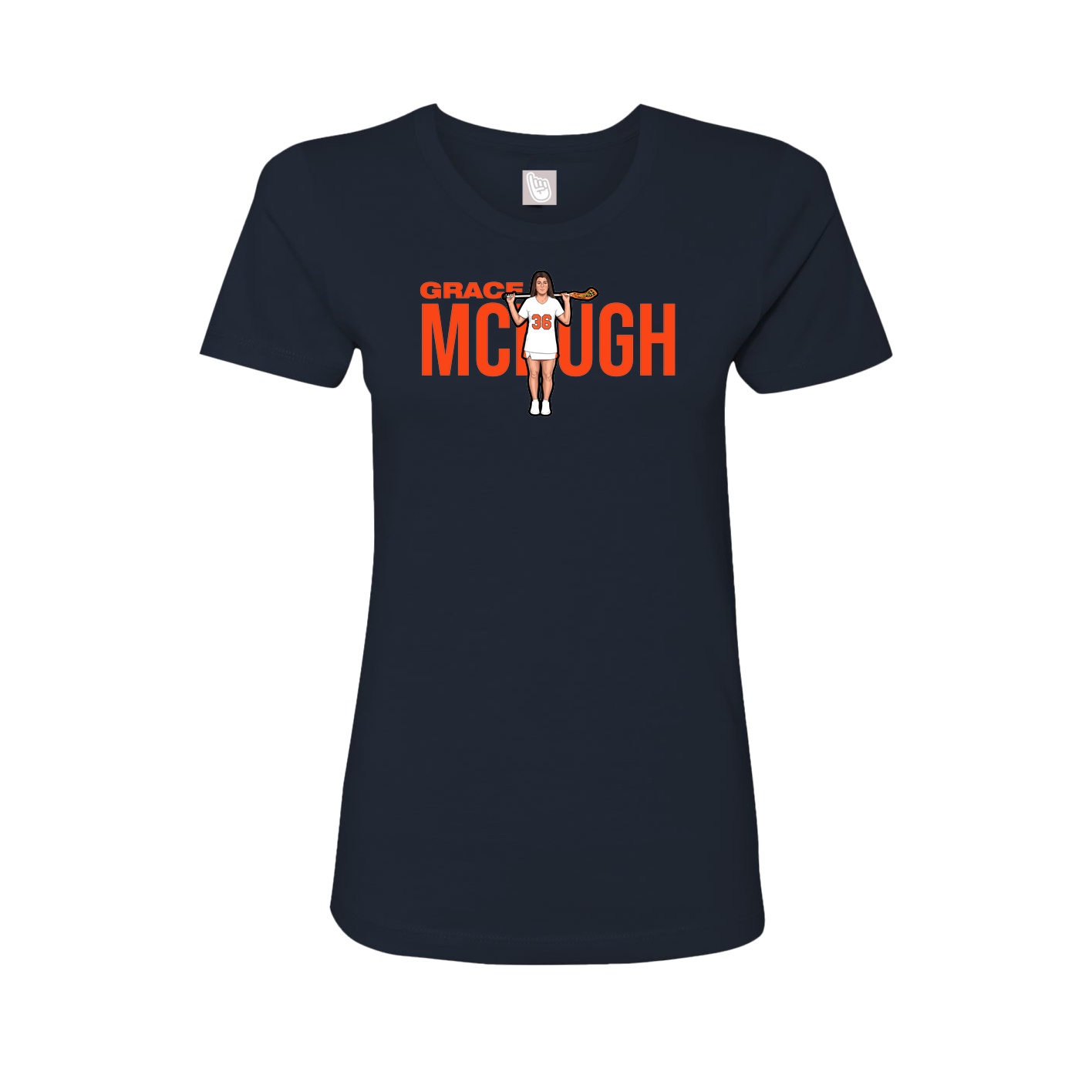 Fitted Women's Tee — Player Name in Navy