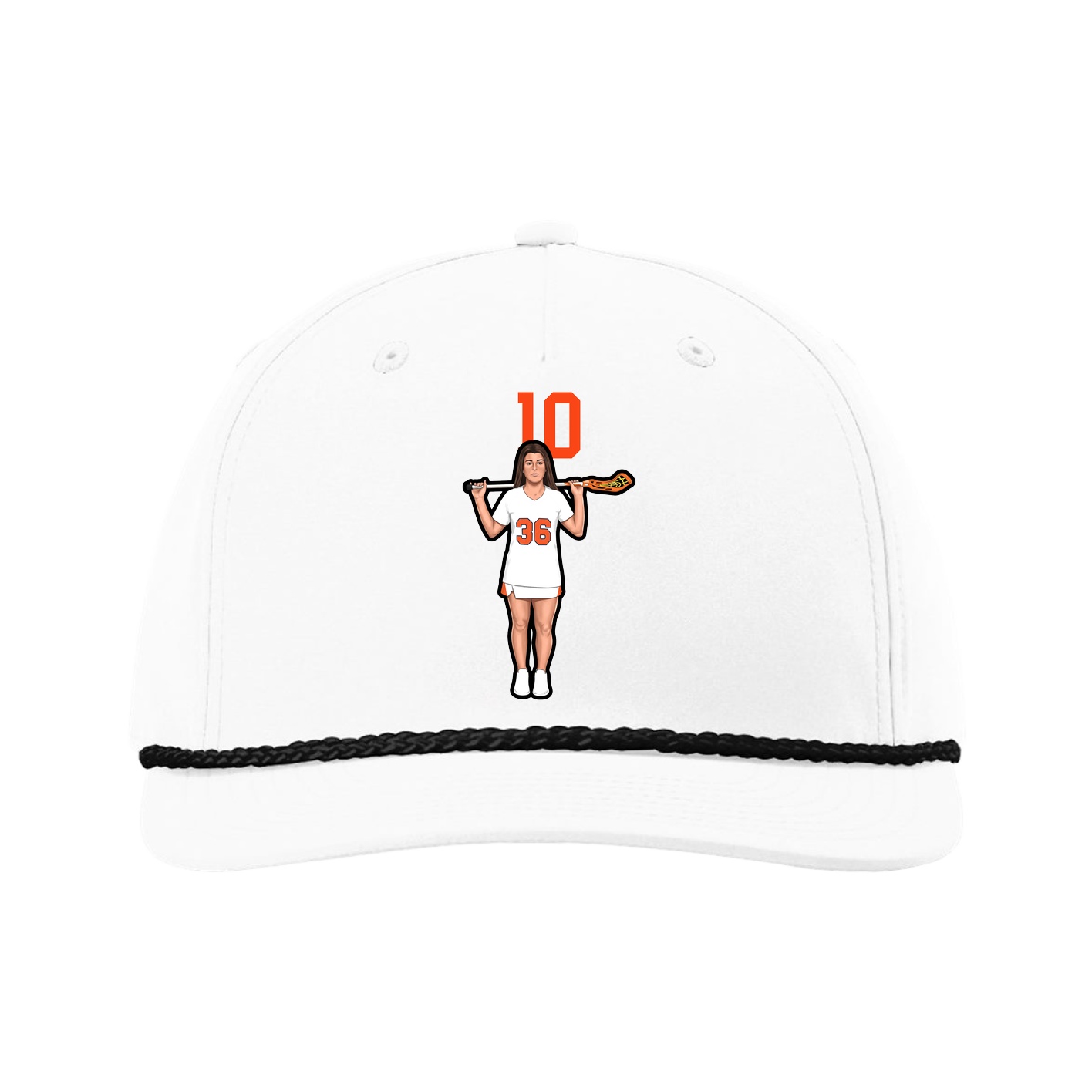 Five-Panel Classic Rope Cap — Number Top in White
