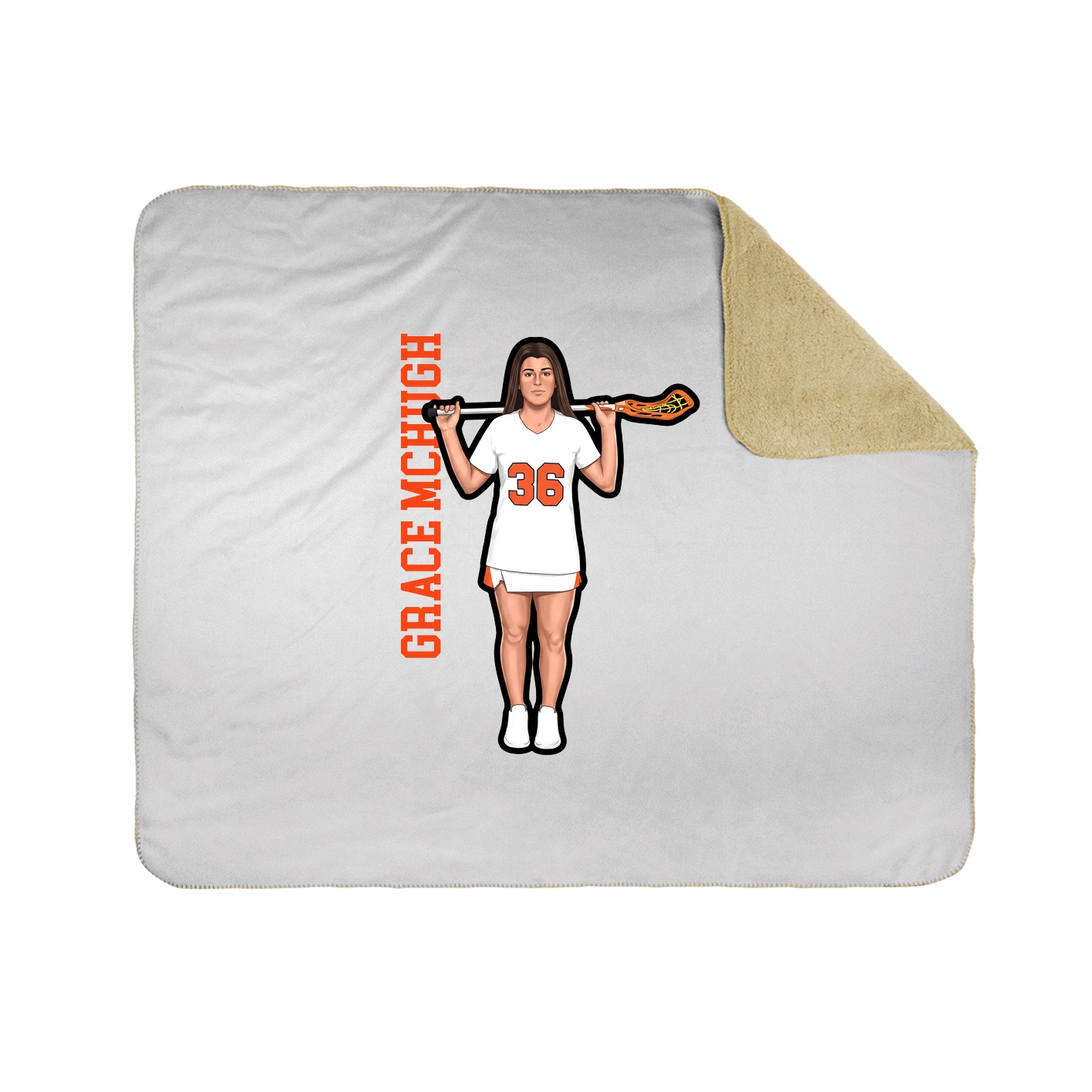 Throw Blanket — Name Vertical in White