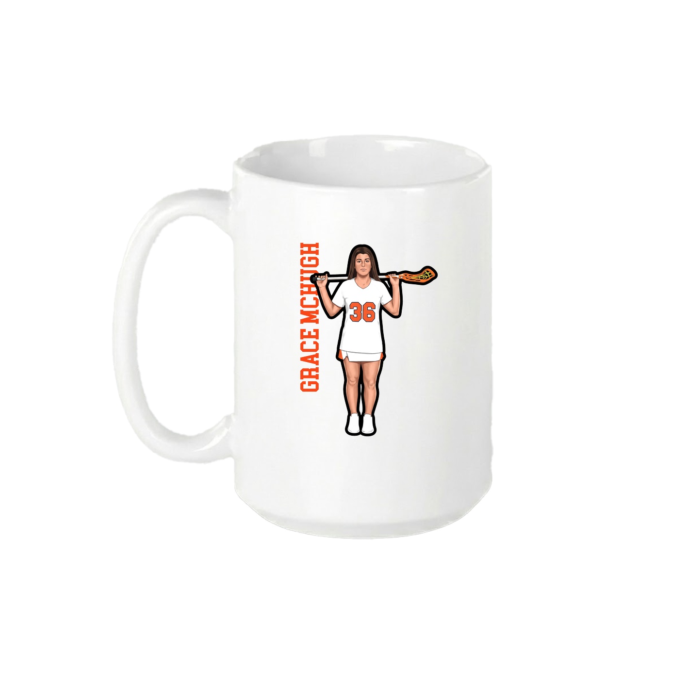 15oz Coffee Mug — Name Vertical in White