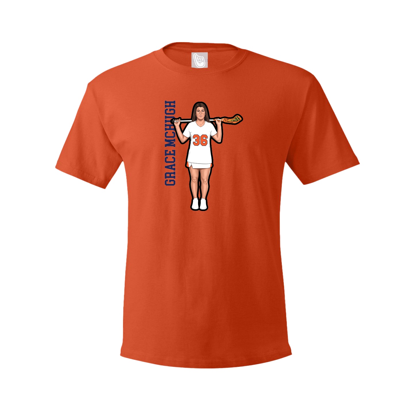 Tee — Name Vertical in Orange