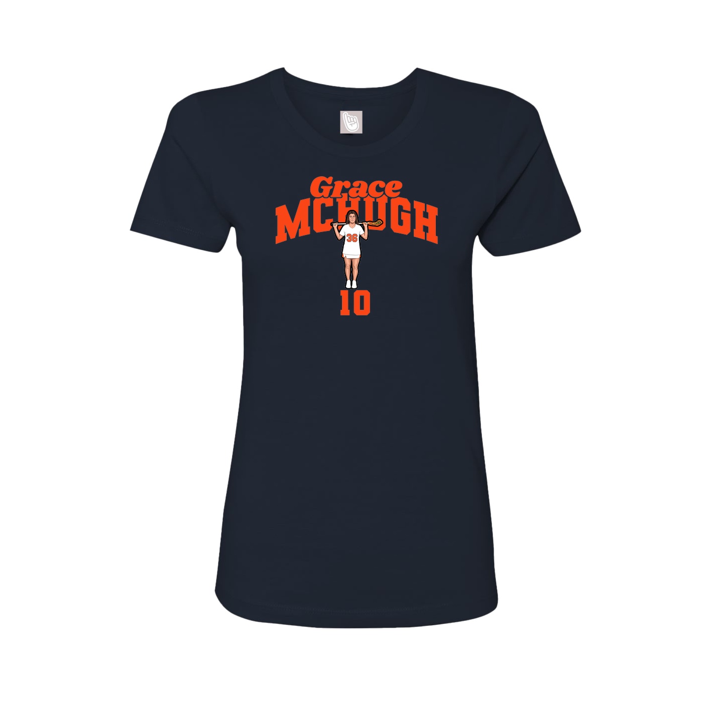 Fitted Women's Tee — Signature Arch in Navy