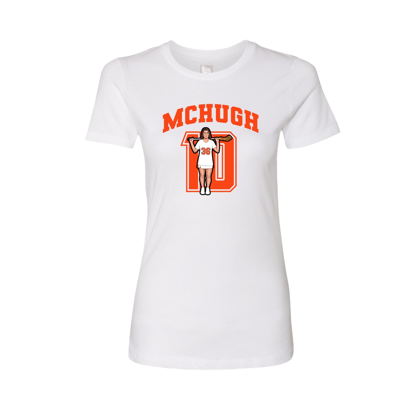 Fitted Women's Tee — Number in White