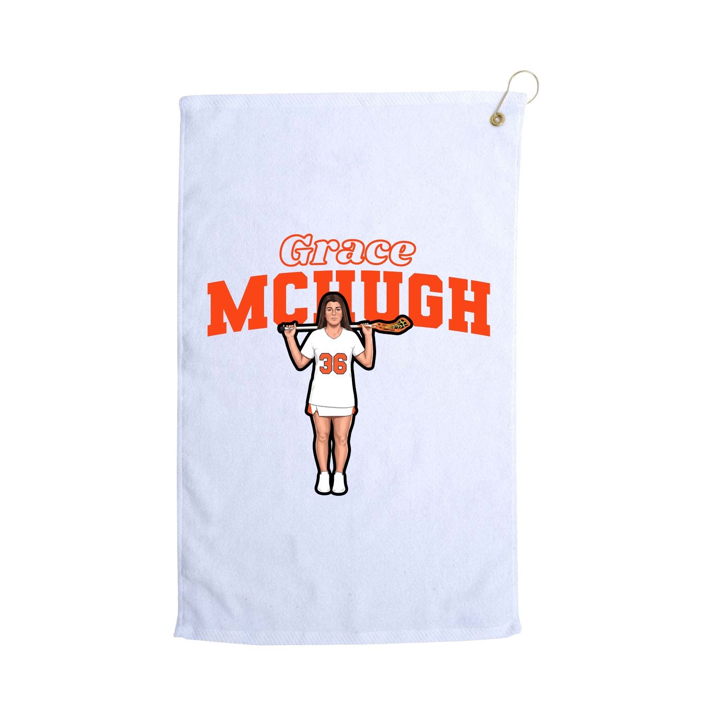 Golf Towel — Name Arch in White