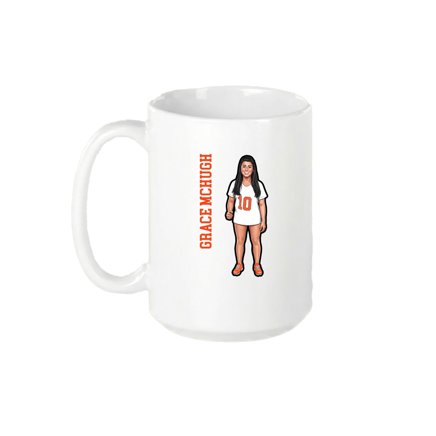15oz Coffee Mug — Name Vertical in White
