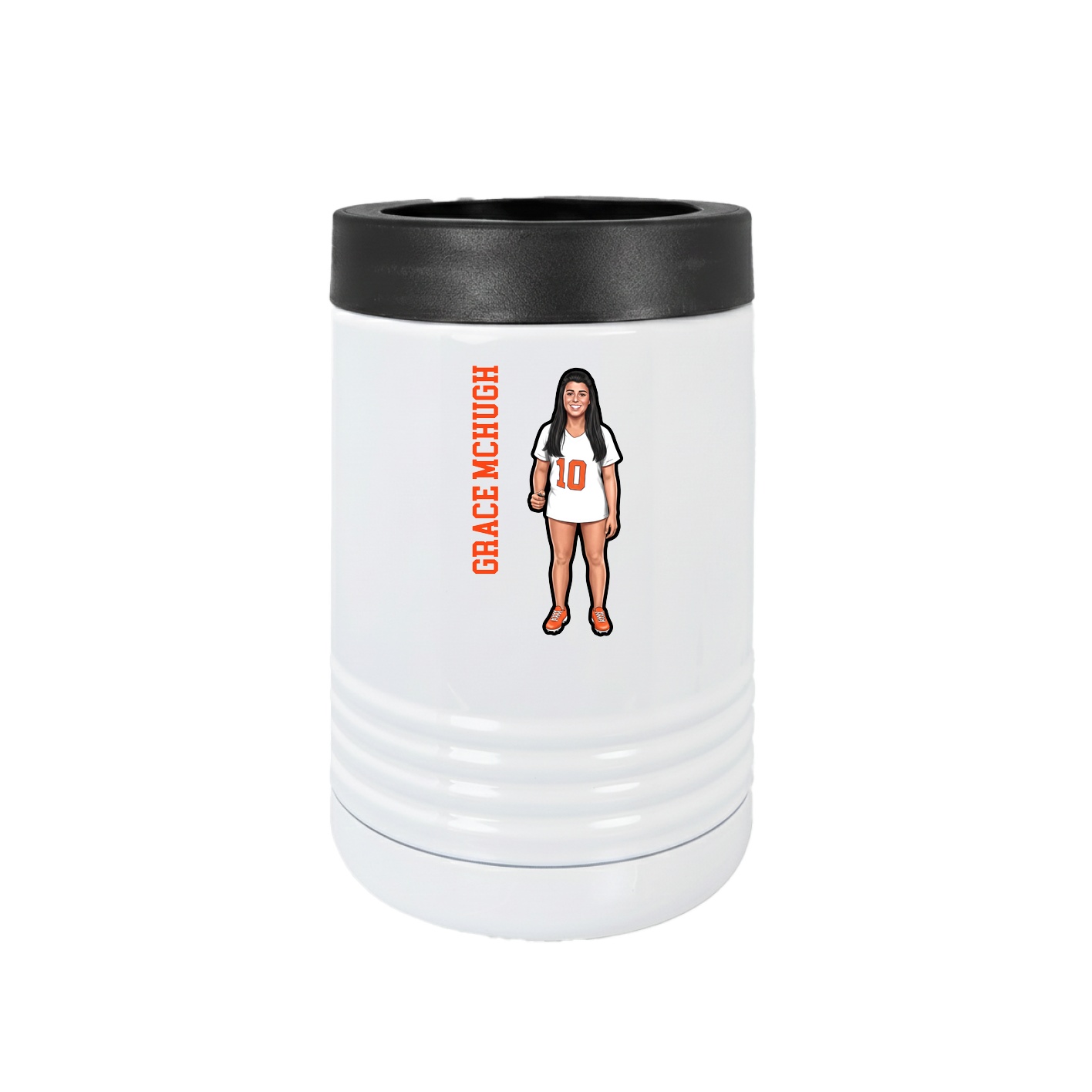 Beverage Holder — Name Vertical in White