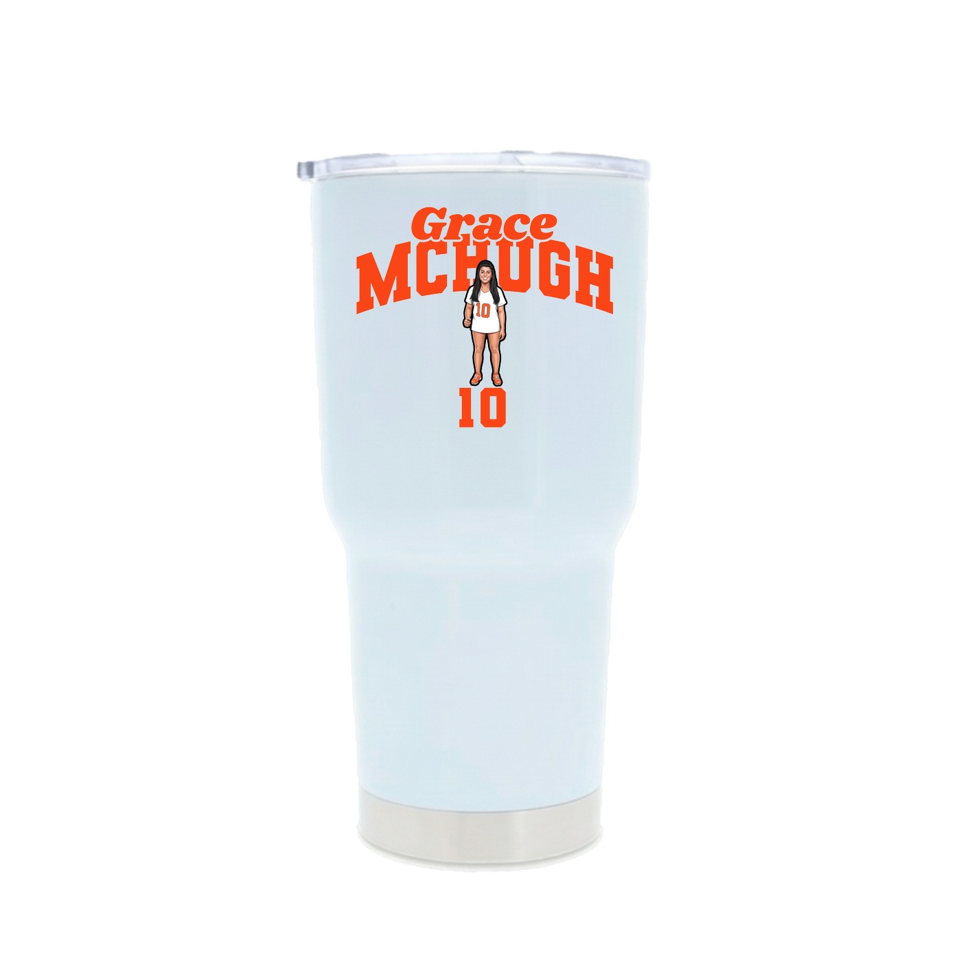 30oz Stainless Steel Tumbler — Signature Arch in White